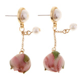 Maxbell 4Pcs Resin Flower Charms Pendants Dangle Drop Earrings Ear Studs Women