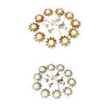 Maxbell 20 Sets Pearl Sunflower Studs Rivets Spikes for DIY Shoes Bags Decor 14mm