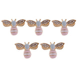 Maxbell 10 Pieces Mixed Bee Rhinestone Flatback Buttons Scrapbooking Embellishments