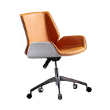 Maxbell Office Chair Business Stable Support Rotatable Liftable Ergonomic Desk Chair White and Orange