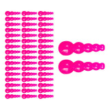Maxbell 5x50Pcs Stacked Fishing Beads Kit Fishing Lures Tackle for Perch Trout Walleye Rose Red