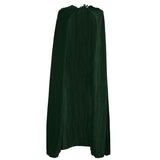 Adult Velvet Hooded Cape Gothic Devil Cloak Medieval Witch Costume Green