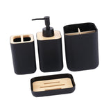 Maxbell 4 Pieces Bathroom Accessories Set Practical for Apartment Household Restroom 010 black