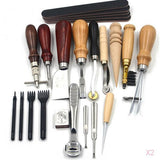 DIY Leather Craft Punch Tools Kit Stitching Carving Sewing Saddle Groover