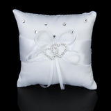 Maxbell Wedding Crystal Rhinestone Double Heart Ring Bearer Pillow & Flower Girl Basket