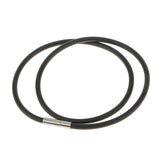 Maxbell 4pcs 3mm Black Rubber Necklace Cord Choker Jewelry Cord with Clasp 16 / 18 inch
