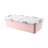 Maxbell Under Bed Storage Box Lidded Storage Bin for Under The Sofa Living Room Shoe Pink