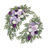 Maxbell 2 Pieces Wedding Arch Flowers Decorations for Valentines Day Wedding Holiday Purple White