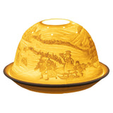 Maxbell Tea Light Candle Holder Ceramic Candle Stand for Bedroom Living Room Holiday Snowman