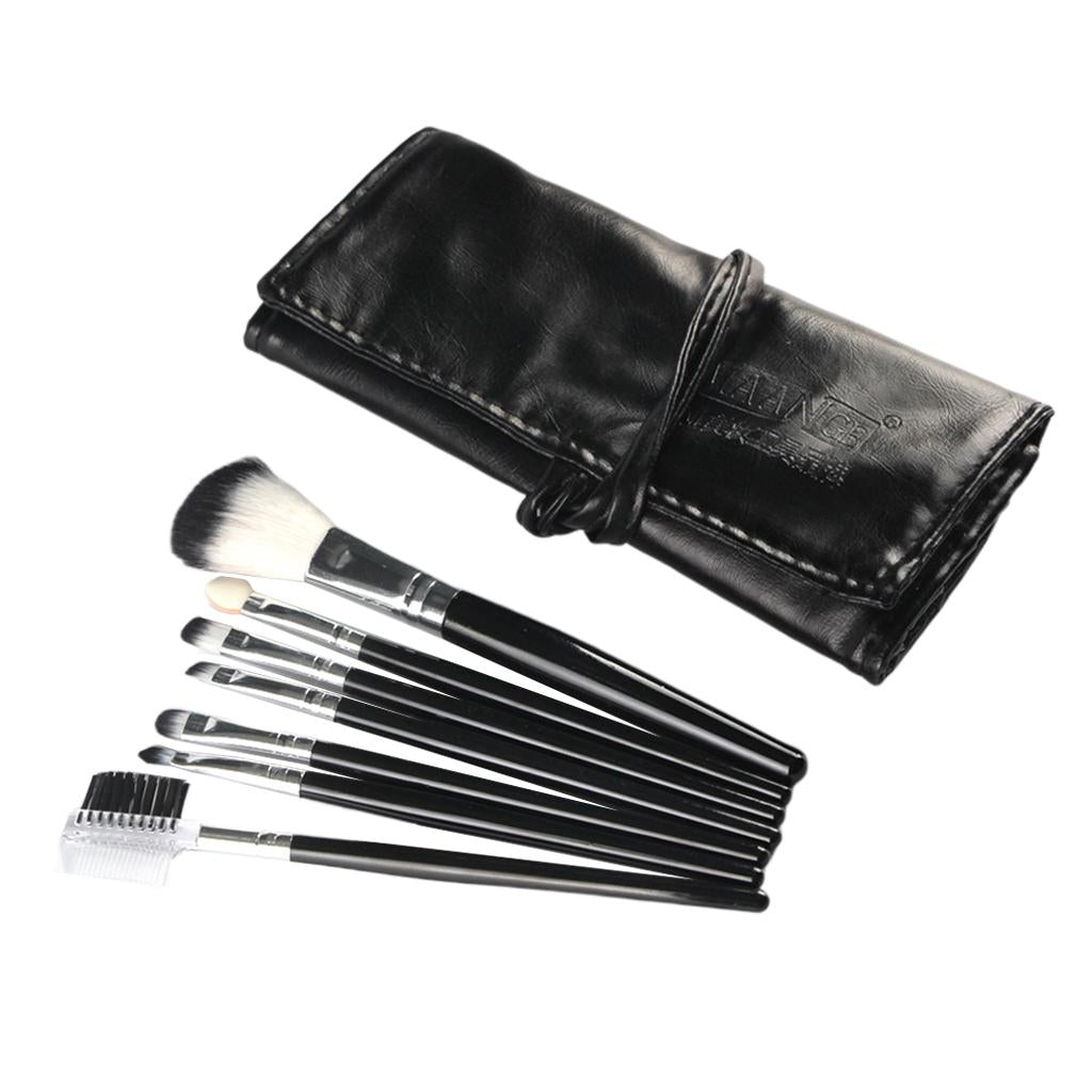 Maxbell Maxbell 7Pcs Professional Eye MakeupBrush Set W/Pouch For Eye Shader Eyeliner Black