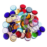 Maxbell 100g Colorful Round Glass Mosaic+10 Pieces Pin Back Blank Brooch Settings