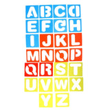 Maxbell 36 Pieces Arabic Numbers & Alphabet Drawing Template Stencils Ruler for Kids