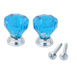 Maxbell Maxbell 2pcs Diamond Shape Cabinet Door Drawer Pull Handle Knob Blue Color