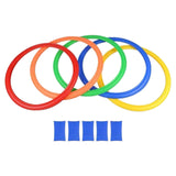 Hopscotch Rings Game with Connectors Portable for Boys Girls Toddlers Ages 3+ 28cm 5 rings