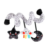 Maxbell Spiral Car Seat Toy Portable Hanging Rattle Toys for Traveling Gifts Newborn Black and White