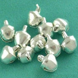 Maxbell 100pcs Silver Tone Brass Jingle Bells Charm Bead Jewelry Findings 8mm