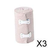 Maxbell 3xBreathable Cotton Elastic Compression Bandage Wrap with Hook Loop Closure 7.5 cm