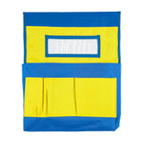 Maxbell Chair Back Pocket with Name Tags Pocket Bag for Preschool Home Daycare Yellow Blue