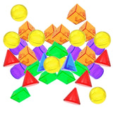 Maxbell 100 Pieces Geometric Solids Color Sensory Montessori for Games Activity Home