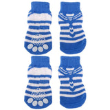 Maxbell Maxbell Striped Pet Dog Doggie Socks Paws Covers w/ Non-slip Bottom -Size S