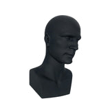 Mannequin Male Head Display Stand Accessory for Scarves, Jewelry 15inch Tall Black