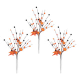 Maxbell 3x Artificial Maple Leaf Branch Pumpkin Branch for Home Decor Holiday Office