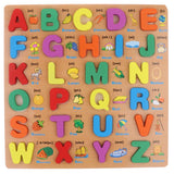 Wooden Capital Letters Blocks Puzzle Board Developmental Toy for Toddlers