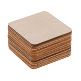 Maxbell 25 Pieces 50mm 80mm 120mm Blank Wood Square Plaque Unfinished Wooden Shapes