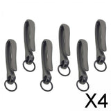 Maxbell 4x6Pcs Japanese Fish Hook Keychain Belt Clip Purse Wallet Holder Key black