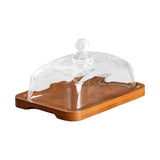 Maxbell Wood Cake Stand with Lid Creative Cake and Pastry Stand for Cream Candy Cake dark wood color