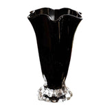 Maxbell Petals Glass Vase Portable Plant Flower Container for Cafe Dining Room Decor Black