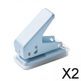 Maxbell 2xMini Paper Punch Adults 10 Sheet Paper Capacity Children Hole Puncher Single Blue