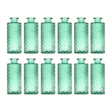Maxbell 12Pcs Glass Bud Vases Mini Flower Vases for Indoor Outdoor Shelf Living Room Green