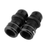 Maxbell Maxbell 2Pieces Aluminilum Pressure Presta Valve Cap Schrader Tire Dust Cover Black