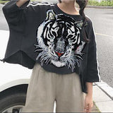 Tiger Head Pattern Patches Sequin Motifs Sew On Patch DIY Clothing Applique - Aladdin Shoppers