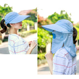 Maxbell Maxbell Multifunction Cotton Fold Sun Visor Hat Cap Outdoor Anti-UV Riding Cap Blue