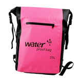 Maxbell 25L PVC Water Resistant Backpack Wear Resistant for Water Sports Storage Bag Pink