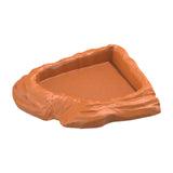 Maxbell Reptile Feeding Dish Corner Decor for Semi Aquatic Bearded Dragons Chameleon light brown