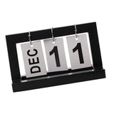 Maxbell 2pcs Practical Wooden Flip Chart Perpetual Calendar DIY Desktop Calendar