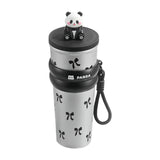 Maxbell Portable Insulated Tumbler Stainless Steel Water Bottle for Outdoor Home Car Silvery with Panda