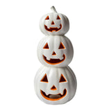 Maxbell Halloween Pumpkin Lantern Light Three Layered Stack for Bar Living Room Gift White