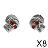 Maxbell 8x1 Pair Motorcycle Skull License Plate Frame Bolts Screw Fastener Silver