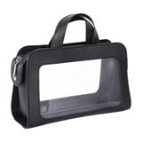 Maxbell PU Leather Makeup Bag Large Capacity Waterproof for Essentials Cosmetic Gift Black