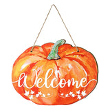 Maxbell Fall Halloween Pumpkin Welcome Sign with Rope Handmade Versatile Door Wreath