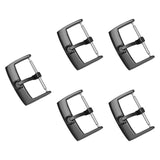 Maxbell 5 Pieces Stainless Steel Watch Buckles 18mm/20mm Replacement Watch Accessory Black 18mm