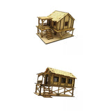 Maxbell 2 Piece 3D Wooden Puzzle 1/72 Wooden Cabin for Architecture Model Sand Table