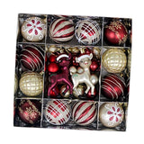 Maxbell 44 Pieces Christmas Tree Balls Assorted Ornaments for Party Supplies Outdoor Red Fawn