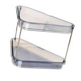 Maxbell 2 Tier Shower Shelf Bathroom Countertop Organizer for Toilet Kitchen Bedroom Transparent Blue