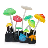 Maxbell 4x Aquatic Plastic Grass Plants+Artificial Mushroom Coral Aquarium Fish Tank DIY