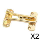 Maxbell 2xZinc Alloy Anti-Theft Security Swing Bar Door Latch Buckle for Hotel Gold